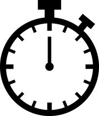 Simple Minimalist Chronometer Clock Symbol Icon. Vector Image.