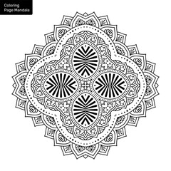 Outline mandala for coloring book. Clean Decorative round ornament. Oriental pattern, Vector illustration Coloring book page. Circular pattern in form of mandala for Henna, Mehndi, tattoo, decoration.