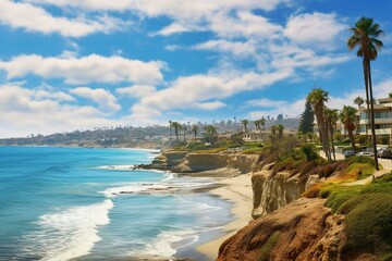 Coastal city in southern California with beautiful beaches and scenic views. Generative AI