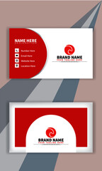 Business card. Red and white color templet. simple and modern .