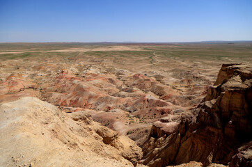 The rock formations of Tsagaan Suvarga in the Gobi Desert, Mongolia