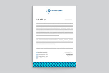 Blue elegant corporate letterhead design
