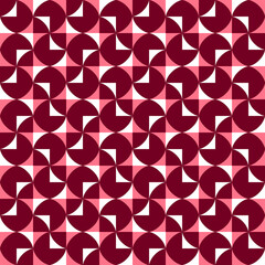 Seamless pattern with geometric motifs in three colors