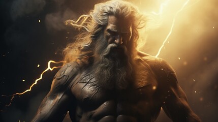 Obraz na płótnie Canvas Zeus - The greek god of thunder.generative ai 