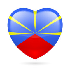 Heart with Reunion Flag Colors. I Love Reunion