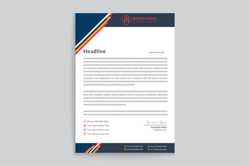 Blue elegant corporate letterhead design