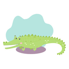 Vector cute cartoon crocodile illustration