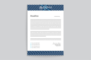 Blue elegant corporate letterhead design