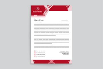 Red color letterhead design