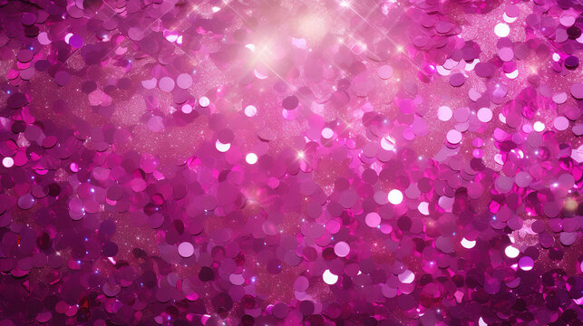 Abstract bright pink boken background with texture of sequins