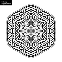 Outline mandala for coloring book. Clean Decorative round ornament. Oriental pattern, Vector illustration Coloring book page. Circular pattern in form of mandala for Henna, Mehndi, tattoo, decoration.