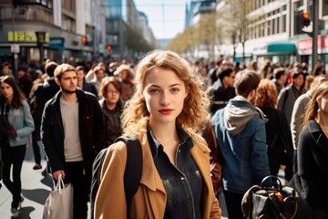 Curious Tourist Exploring Vibrant Streets of Berlin. Generative AI