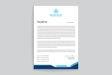 Blue elegant corporate letterhead design