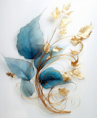 Obraz premium abstract background. autumn leaves on white background. Flat lay, top view.