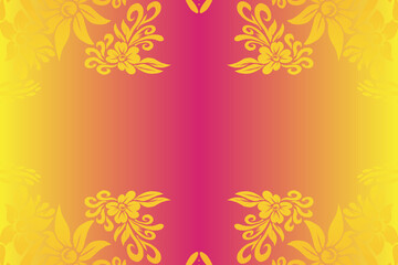 Beautiful classic design colourful  background with flower leaf line art pattern of indonesian culture traditional batik
