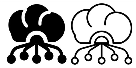 VECTOR CLOUD ICON IN STROKE AND FILL VERSION