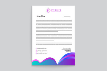 Gradient color  corporate letterhead template 