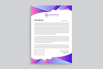 Gradient color  letterhead template