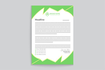 green elegant corporate letterhead design