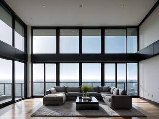 Realistic penthouse interior with hyper detailed medium