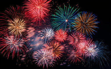 fireworks in the night sky