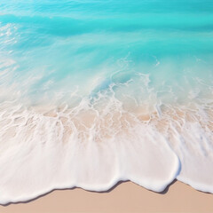 Turquoise sandy beach. tropical summer vacation concept. 3D render illustration