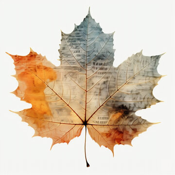 Texture of autumn-colored fall leaves against a transparent background. 3D render illustration