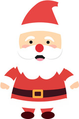 Cute cartoon Santa Claus character for Christmas celebration, father Christmas design concept for holiday.