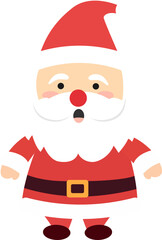 Cute cartoon Santa Claus character for Christmas celebration, father Christmas design concept for holiday.