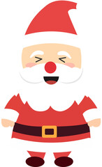 Cute cartoon Santa Claus character for Christmas celebration, father Christmas design concept for holiday.