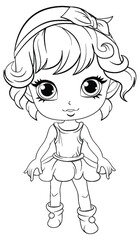 Cute Angel Outline for Creative Coloring