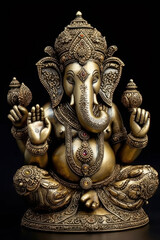 Fototapeta na wymiar Figurine of the god Ganesha or Ganesh. Generative AI.