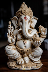 Fototapeta premium Figurine of the god Ganesha or Ganesh. Generative AI.
