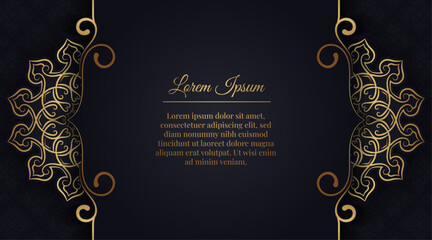 luxury background, with golden mandala ornament