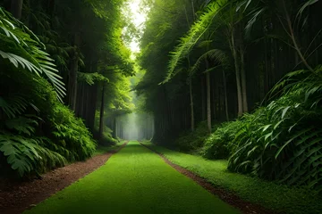 Fotobehang Bosweg path in the woods