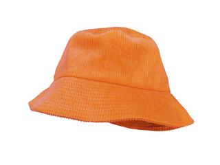 orange bucket hat isolated PNG transparent