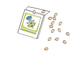 bag of flower seeds and seeds