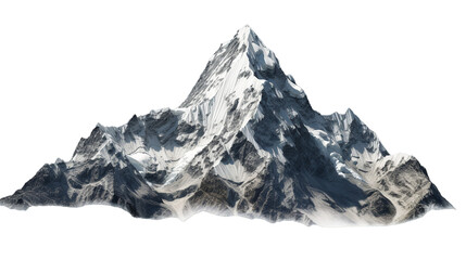 Fototapeta na wymiar Mountain isolated on transparent, Generative ai
