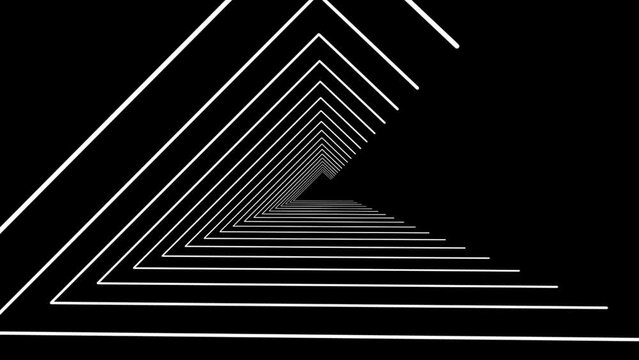 Triangle white motion laser lines effect on black motion background VJ Loop