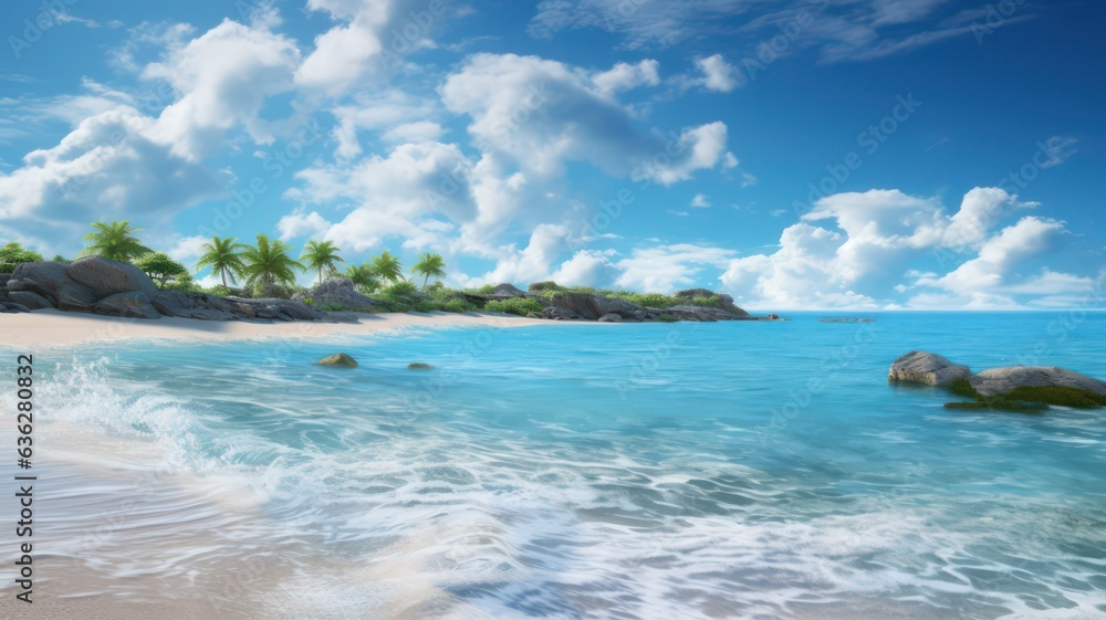 Poster beach background created with generative ai