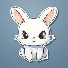 Grumpy Rabbit Bunny Cute Kawaii Poster with Background