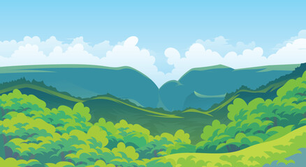 Mountain landscape vector illustration, mountain landscape, nature environment.
