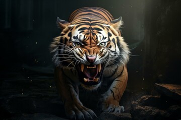 Animal with sharp claws resembling a tiger's. Generative AI