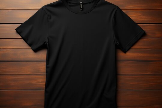 Blank Slate Isolated Black T Shirt Photo, Perfect For Creative Mockup Endeavors Generative AI