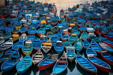 Fototapeta na wymiar A picturesque place filled with numerous boats. Generative AI