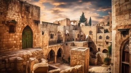 Naklejka premium Israel Jerusalem, the Western Wall israel Ai genretad