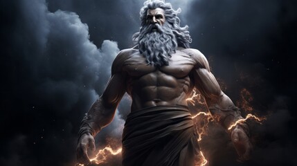 Fototapeta na wymiar Zeus - The greek god of thunder.generative ai 