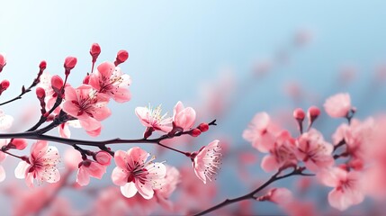 Obraz premium beautiful spring design with flowers and gradient minimalist color for background