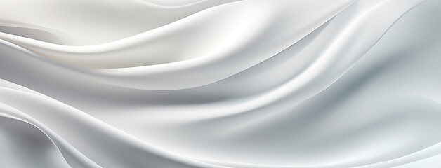 Fototapeta premium Closeup of rippled white silk fabric