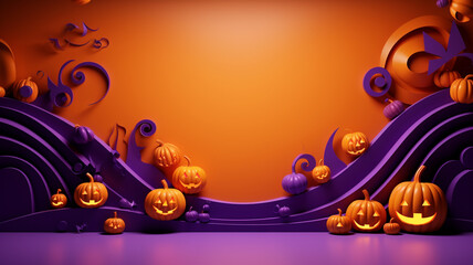3d halloween background with copyspace. halloween background concept. Generative AI.